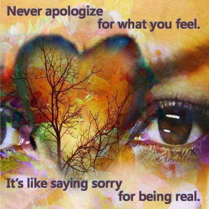 Never Apologize For What You Feel It's Like Saying Sorry For Being Real