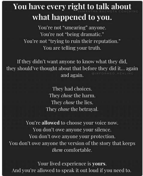 Poster: You Have Every Right To Talk About What Happened to You