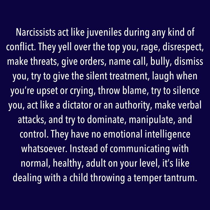 Narcissists Act Like Juveniles