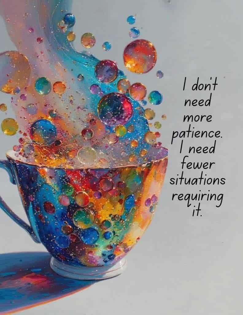 I Don't Need More Patience, I Need Fewer Situations Requiring It