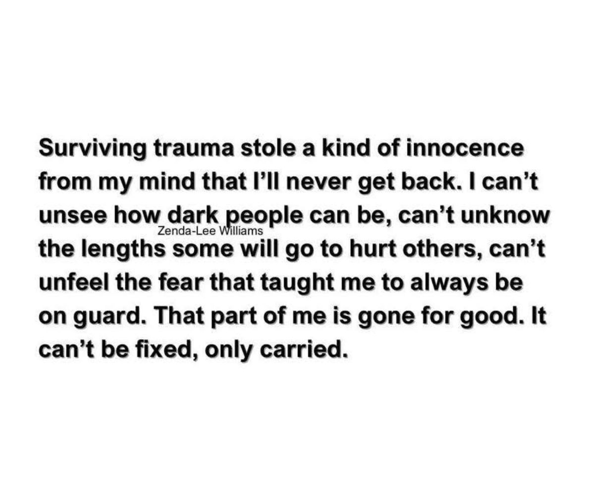 Surviving Trauma Stole My Innocence
